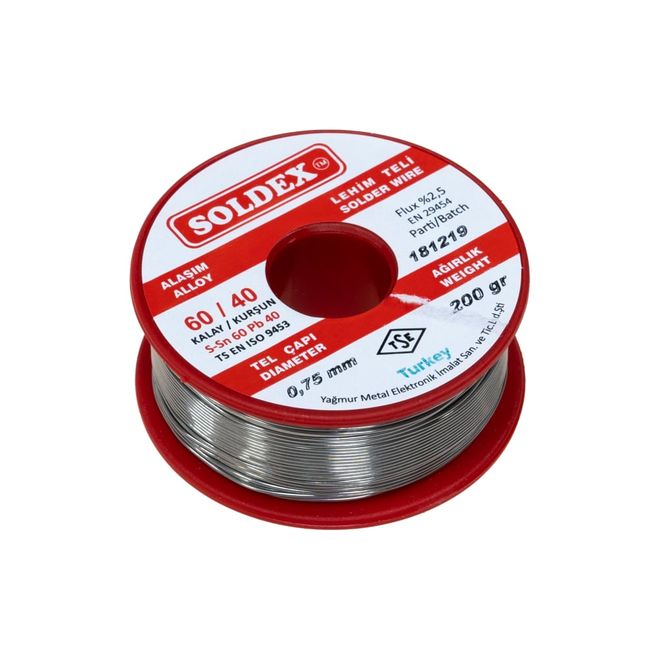 Soldex 0.75 mm 200 g Lehim Teli (%60 SN / %40 Pb)