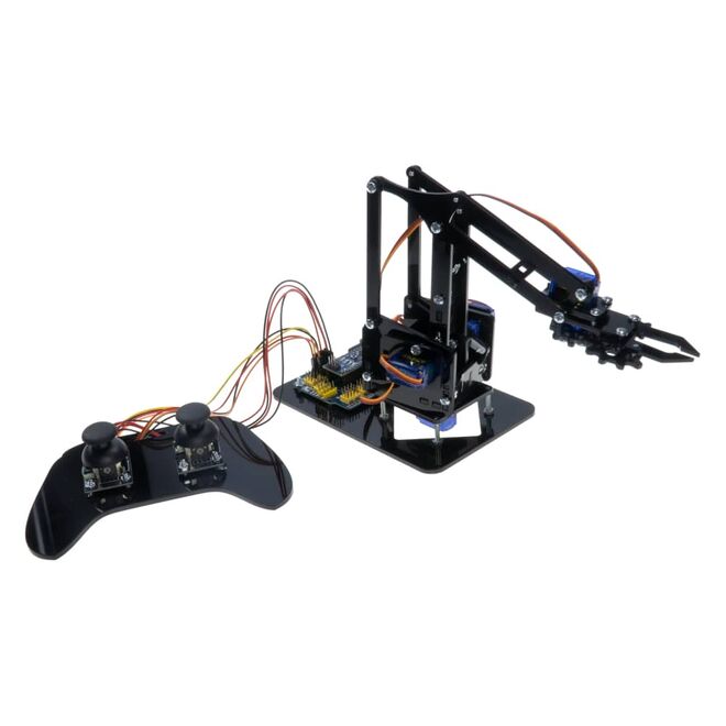 REX Discovery Serisi 4in1 Arduino Pleksi Robot Kol - Elektronikli (Joystick Kol ile Birlikte)
